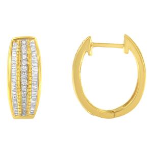 Haus of Brilliance 10kt. Gold 3/4ctw. Diamond Hoop Earrings alternate view