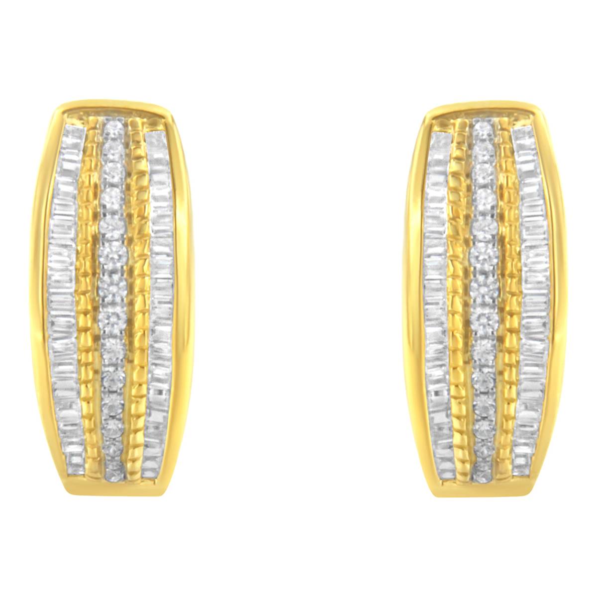 Haus Of Brilliance 10kt. Gold 3/4ctw. Diamond Hoop Earrings