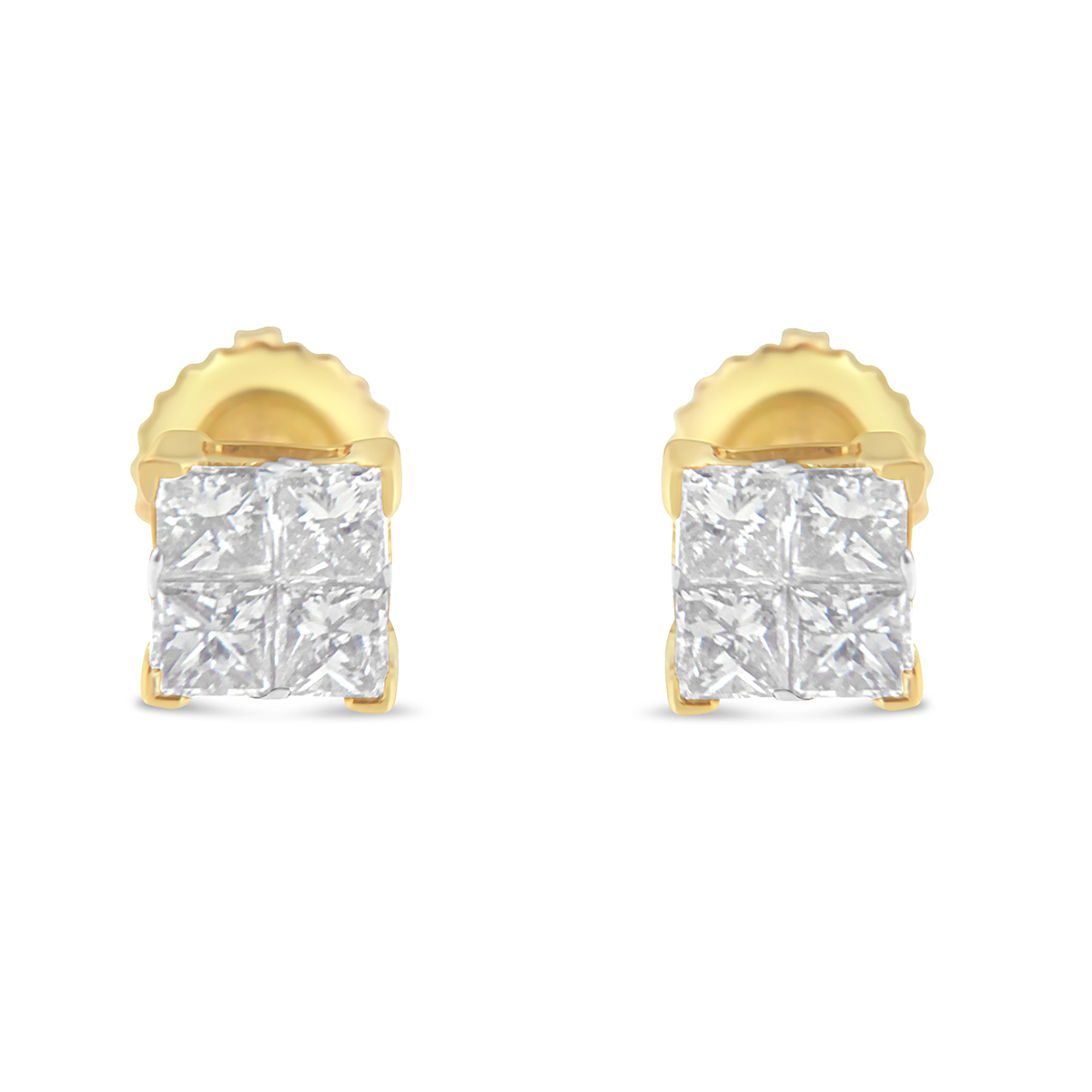 Diamond Classics(tm) 10kt. Yellow Gold Princess Stud Earrings