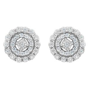 Haus of Brilliance 10kt. White Gold 1/2ctw. Halo Diamond Earrings