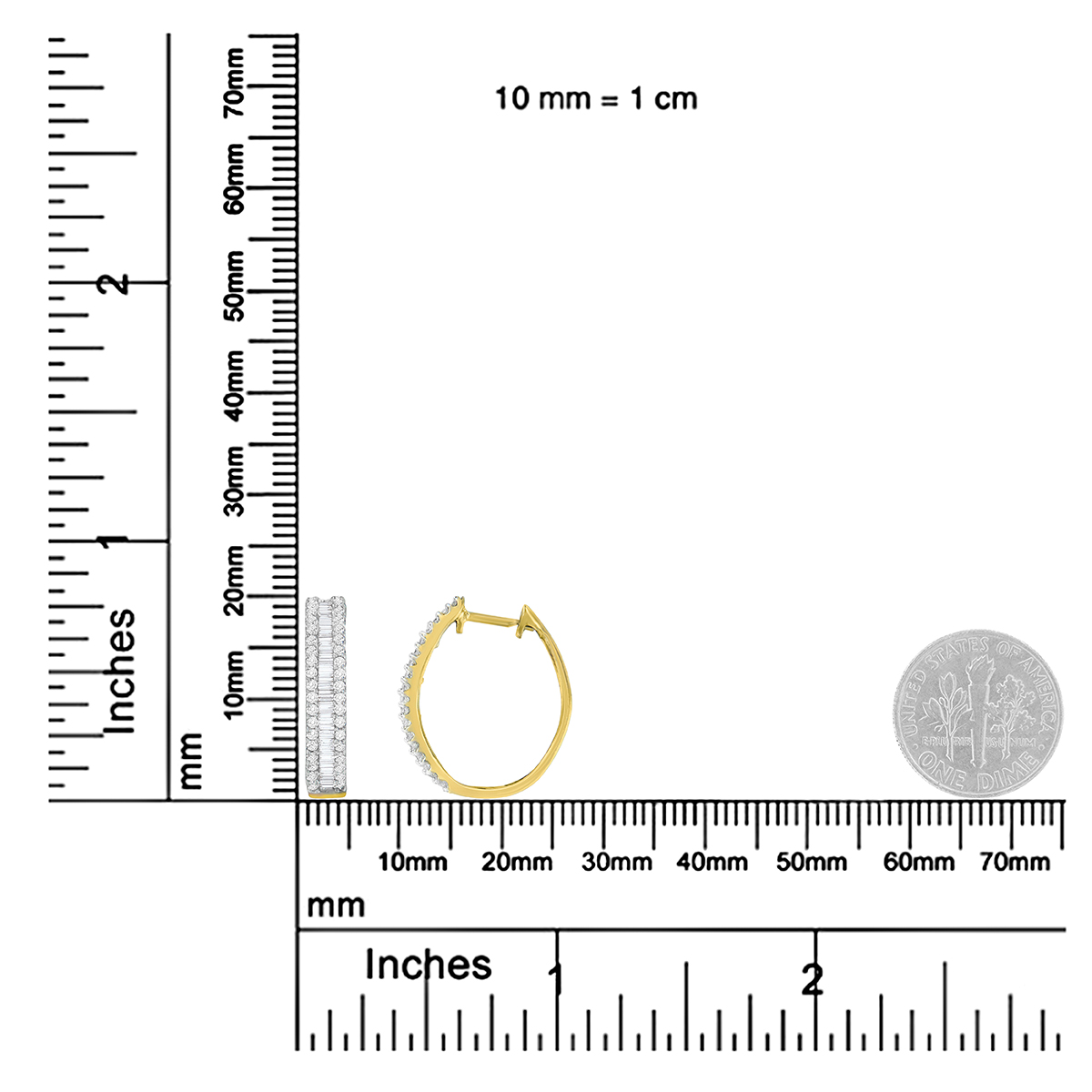 Diamond Classics(tm) 10kt. Yellow Gold 3/4ctw. Hoop Earrings