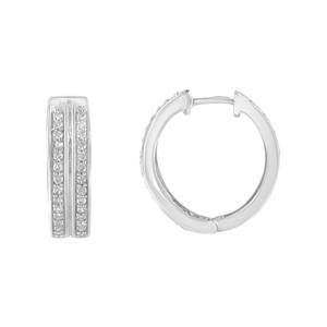 Diamond Classics(tm) 10kt. White Gold 1/2ctw. Hoop Earrings alternate view