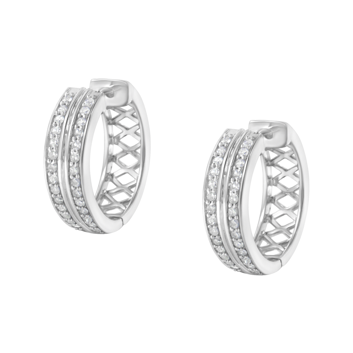 Diamond Classics(tm) 10kt. White Gold 1/2ctw. Hoop Earrings