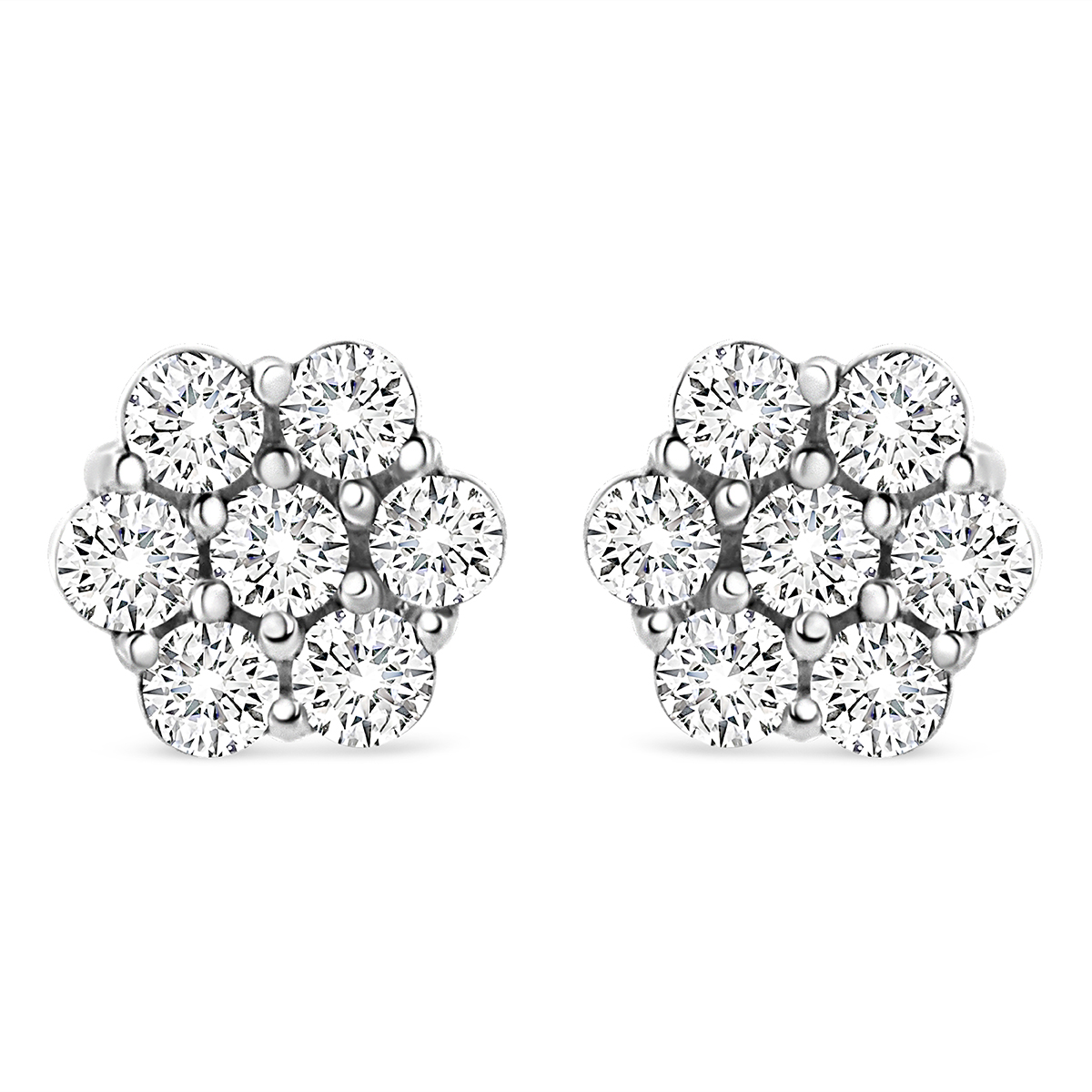 Diamond Classics(tm) 14kt. White Gold 1/2ctw. Floral Earrings