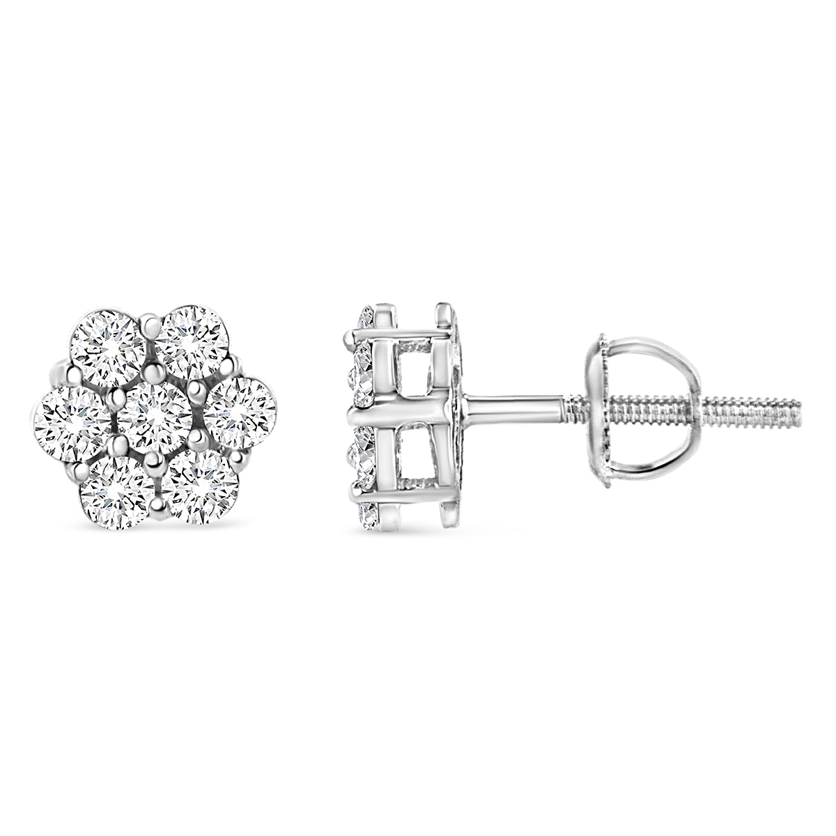 Diamond Classics(tm) 14kt. White Gold 1/2ctw. Floral Earrings