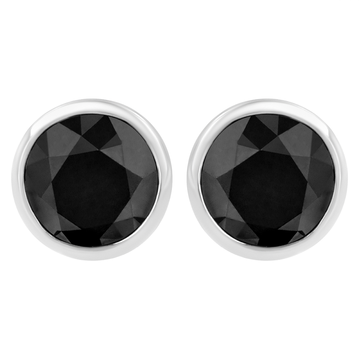 Radiant Rainbow(tm) White Gold Bezel 1ctw. Stud Earrings