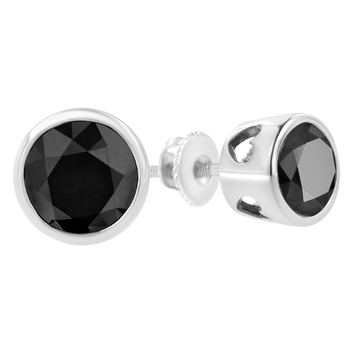 Radiant Rainbow(tm) White Gold Bezel 1ctw. Stud Earrings