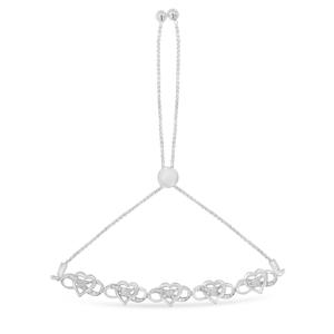 Diamond Classics(tm) Sterling Silver Diamond & Woven Bolo Bracelet alternate view