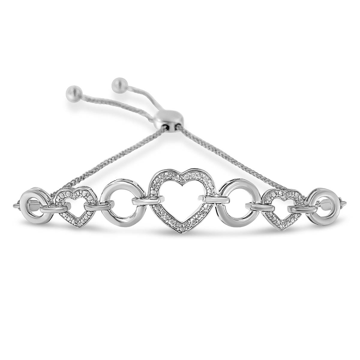 Diamond Classics(tm) Sterling Silver Heart Bracelet