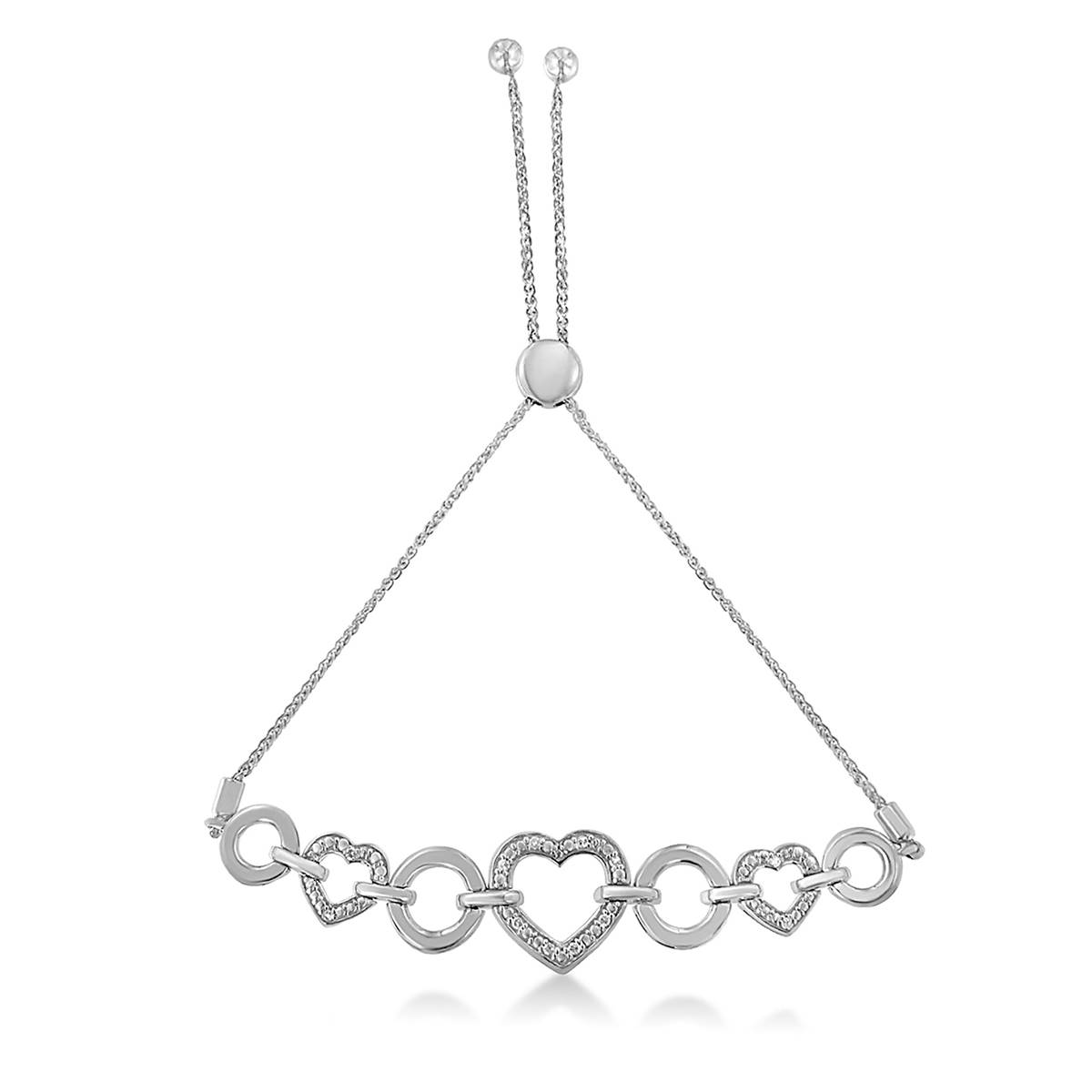 Diamond Classics(tm) Sterling Silver Heart Bracelet