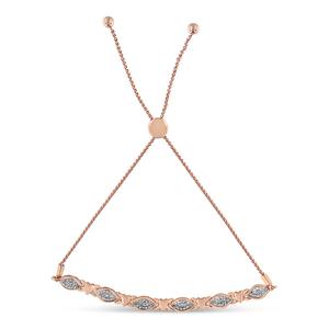 Haus of Brilliance 14kt. Rose Gold Plated Diamond Bolo Bracelet alternate view
