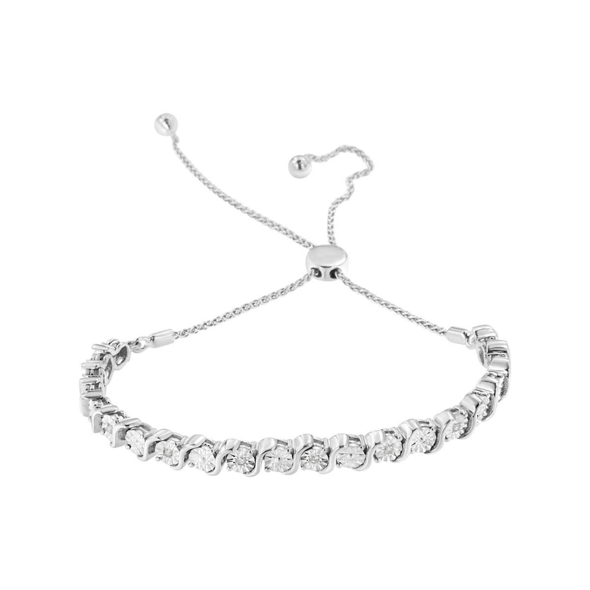 Haus Of Brilliance Sterling Silver 1/10ctw. S-Link Bracelet