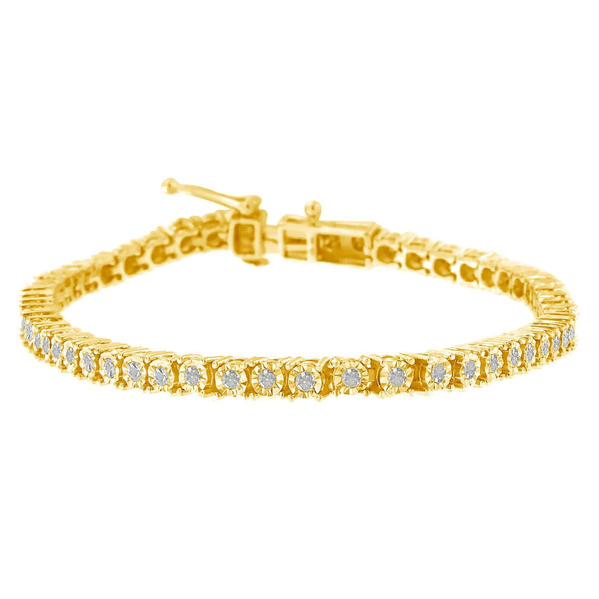 Diamond Classics(tm) Yellow Plated Rose-cut Tennis Bracelet