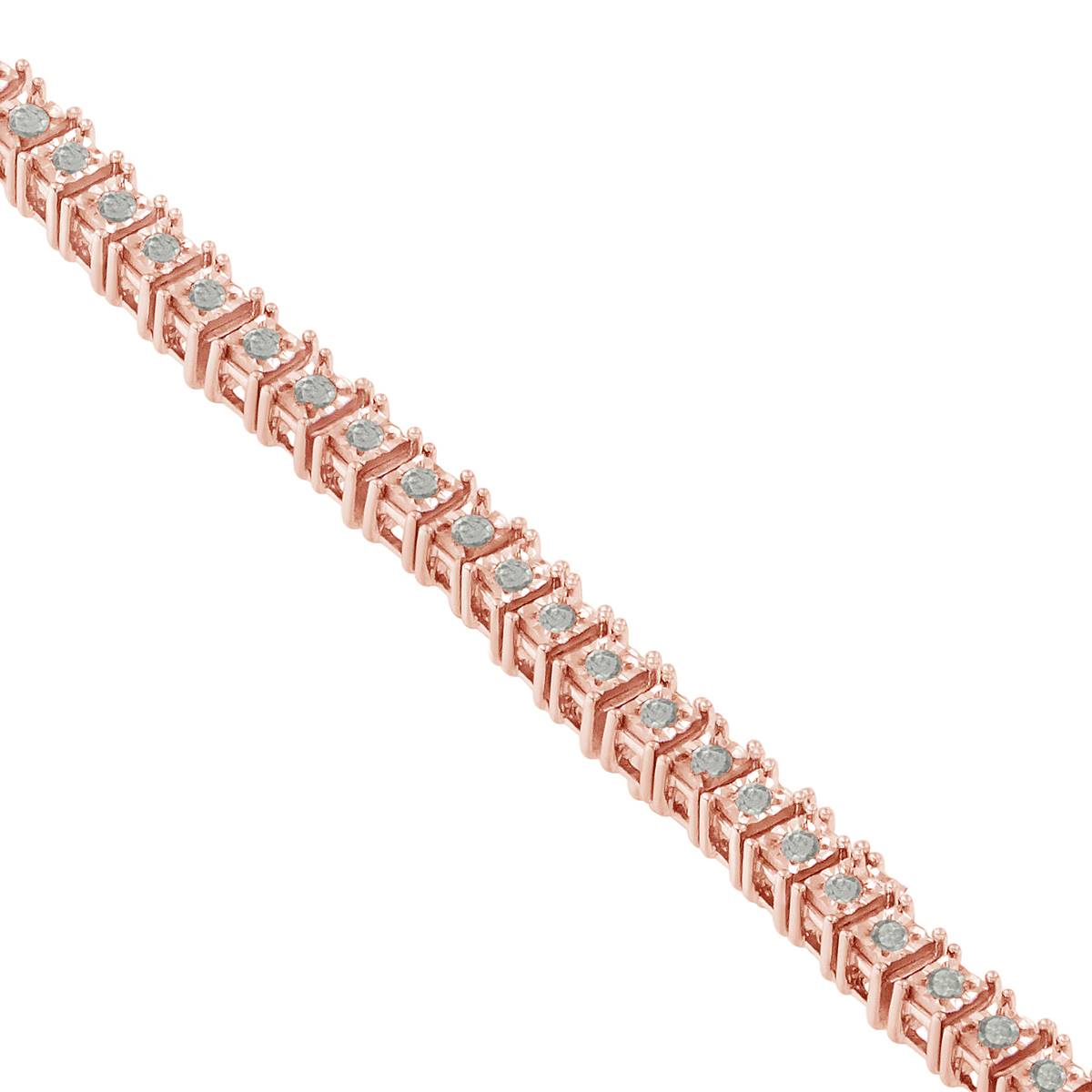 Diamond Classics(tm) Rose Plated Rose-cut Tennis Bracelet