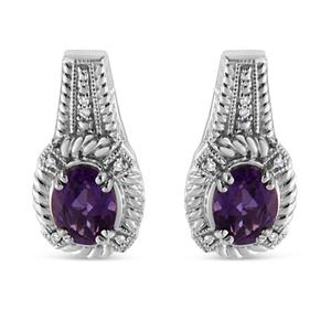 Haus of Brilliance Amethyst Diamond Dangle Earrings