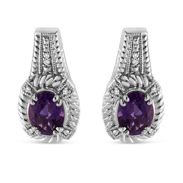 Haus of Brilliance Amethyst Diamond Dangle Earrings
