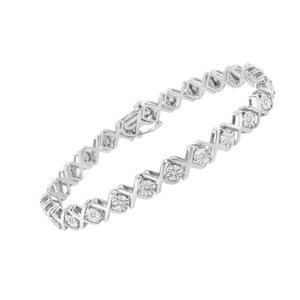 Haus of Brilliance Sterling Silver 1/4ctw. X-Link Bracelet alternate view