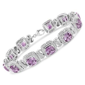 Haus of Brilliance Purple Amethyst & 1/10ctw. Diamond Bracelet alternate view