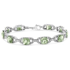 Haus of Brilliance Green Amethyst & 1/20ctw. Diamond Bracelet