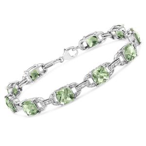 Haus of Brilliance Green Amethyst & 1/20ctw. Diamond Bracelet alternate view
