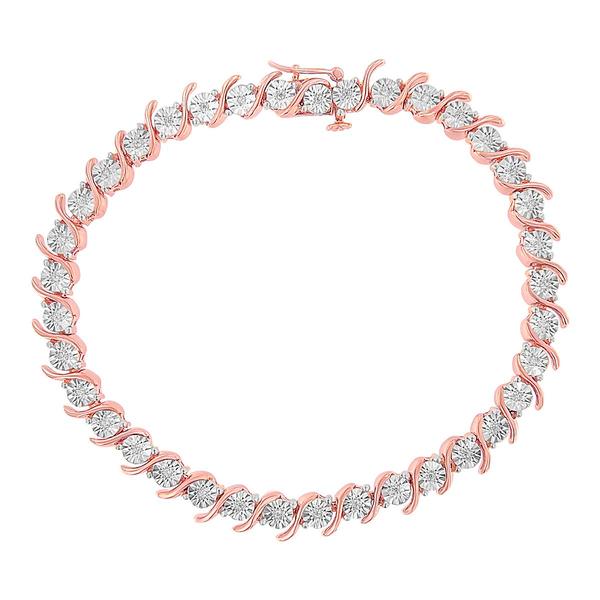 Haus of Brilliance 14kt. Rose Gold Plated Tennis Bracelet alternate view