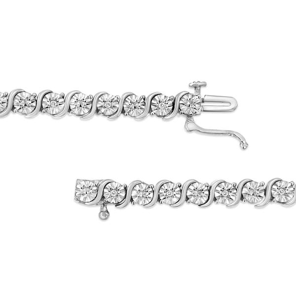 Haus of Brilliance Sterling Silver 1/10ctw. Tennis Bracelet alternate view