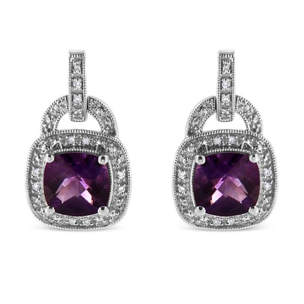 Haus of Brilliance Amethyst and Diamond Halo Earrings