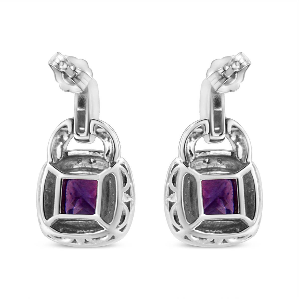 Haus Of Brilliance Amethyst And Diamond Halo Earrings