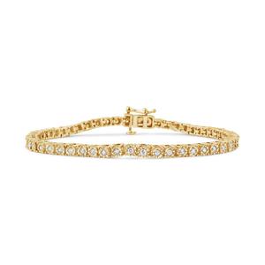 Haus of Brilliance Yellow Gold over Silver Tennis Bracelet