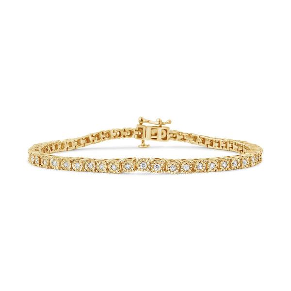 Haus of Brilliance Yellow Gold over Silver Tennis Bracelet