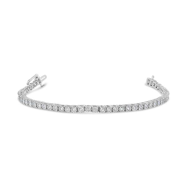Haus of Brilliance Sterling Silver Diamond Tennis Bracelet alternate view