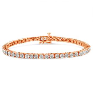 Haus of Brilliance Rose Gold over Silver Tennis Bracelet