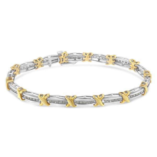 Diamond Classics(tm) Sterling Silver X-Link Tennis Bracelet alternate view