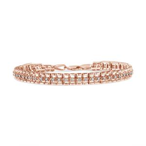 Haus of Brilliance Rose Gold over Silver Diamond Tennis Bracelet