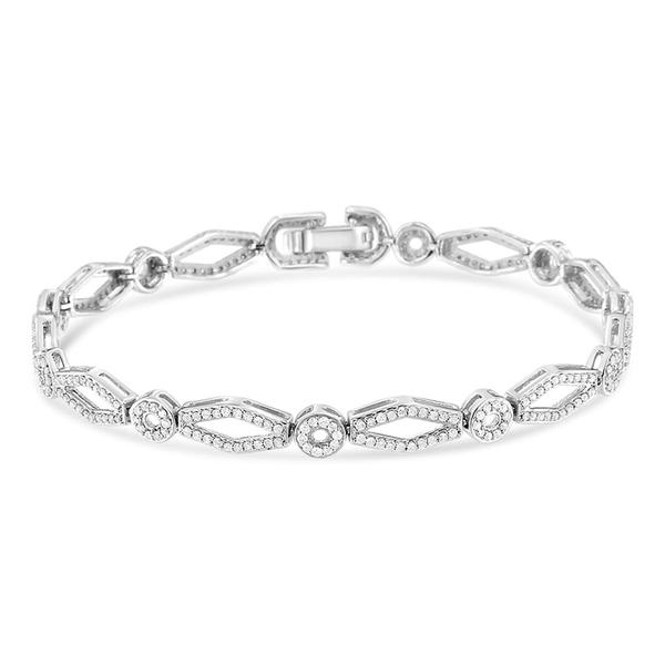 Haus of Brilliance Sterling Silver 1 1/2ctw. Diamond Bracelet alternate view