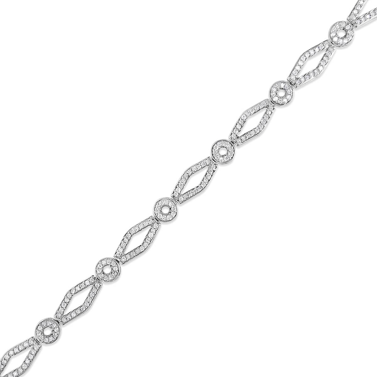 Haus Of Brilliance Sterling Silver 1 1/2ctw. Diamond Bracelet