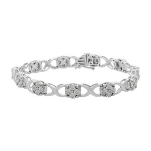 Diamond Classics(tm) 1ctw. Rose Cut Diamond Love Locks Link Bracelet