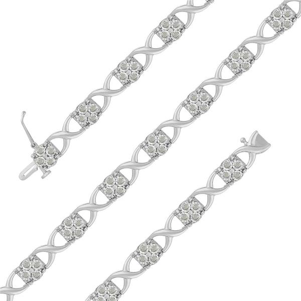 Diamond Classics(tm) 1ctw. Rose Cut Diamond Love Locks Link Bracelet alternate view