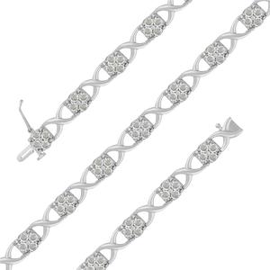 Diamond Classics(tm) 1ctw. Rose Cut Diamond Love Locks Link Bracelet alternate view