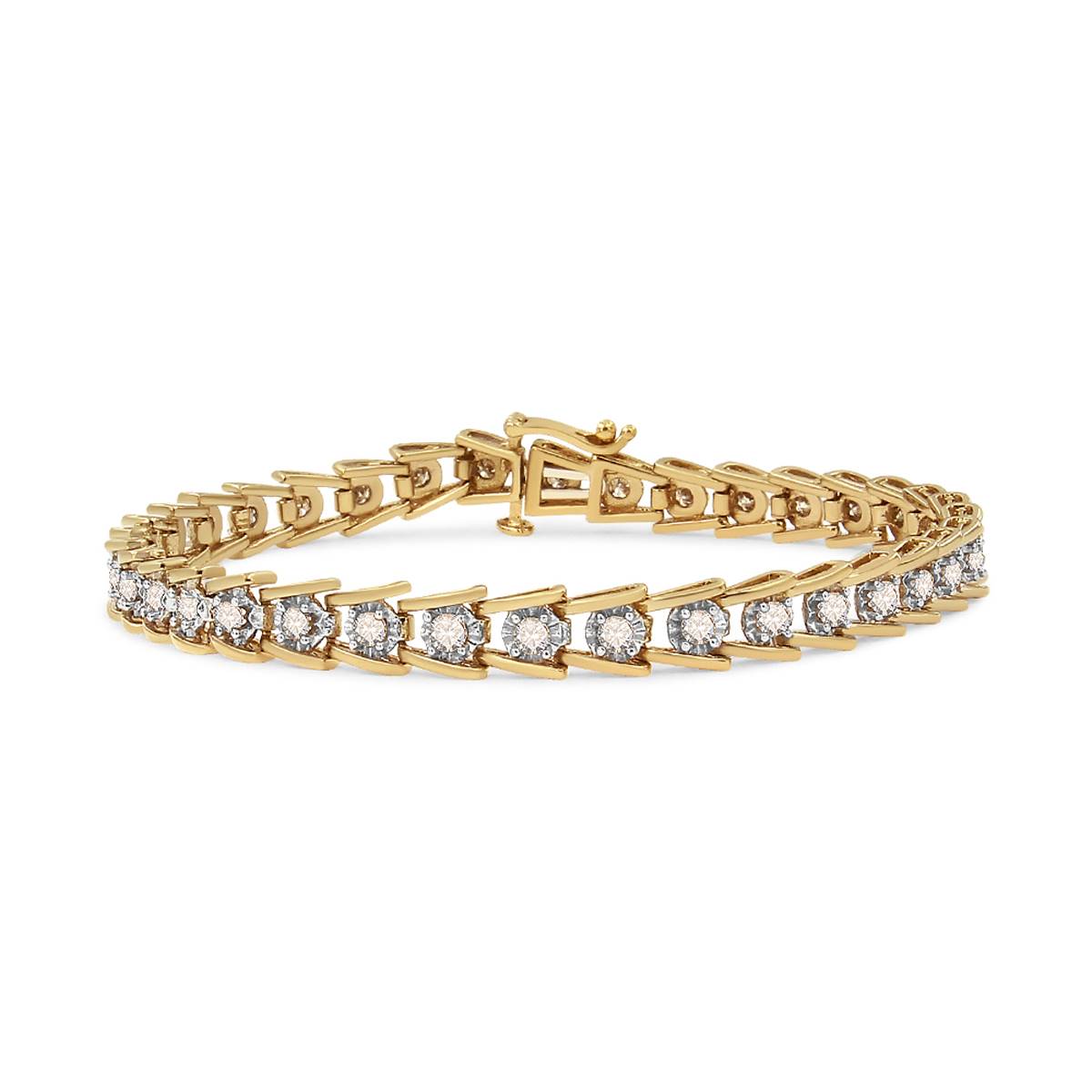 Haus Of Brilliance 2.0ctw. Diamond Wave Link Bracelet