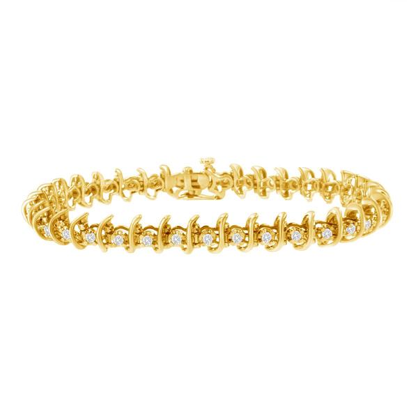 Diamond Classics(tm) 10kt. Gold Prong Set Diamond Link Bracelet