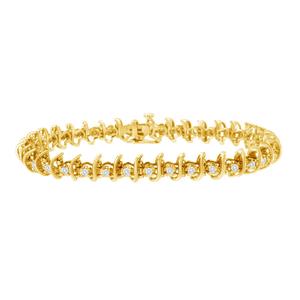 Diamond Classics(tm) 10kt. Gold Prong Set Diamond Link Bracelet