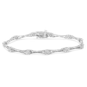 Diamond Classics(tm) Silver 1/4ctw. Rose Cut Diamond Tennis Bracelet