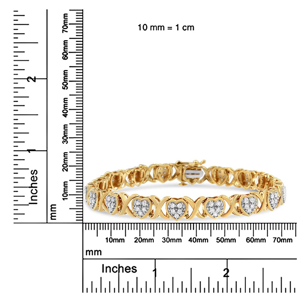 Haus Of Brilliance 14kt. Gold Plated 1ctw. Diamond Heart Bracelet