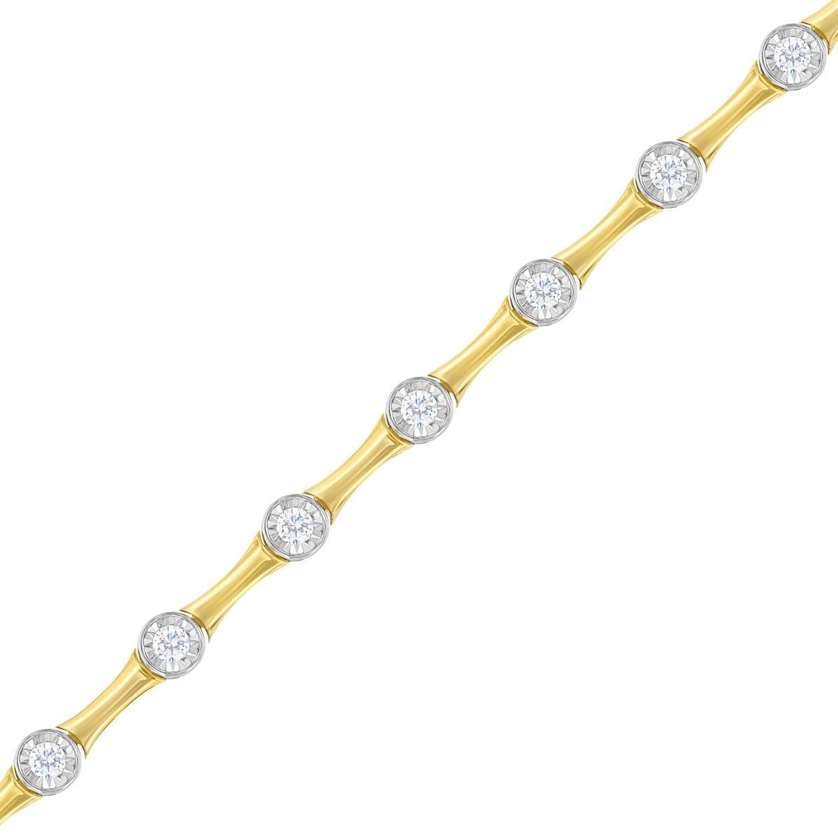 Haus Of Brilliance 10kt. Gold Plated 1ctw. Diamond Link Bracelet