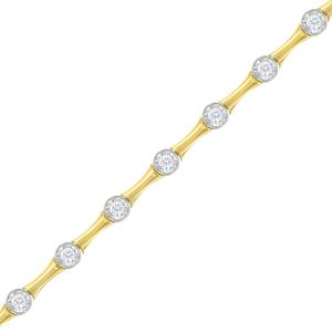 Haus of Brilliance 10kt. Gold Plated 1ctw. Diamond Link Bracelet alternate view