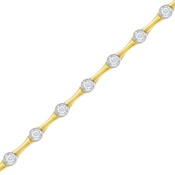 Haus of Brilliance 10kt. Gold Plated 1ctw. Diamond Link Bracelet alternate view
