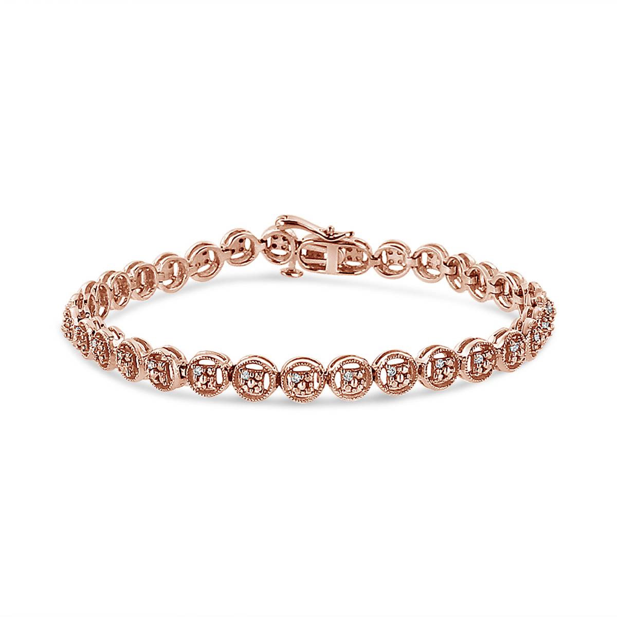 Haus Of Brilliance Rose Gold Over Silver Diamond Tennis Bracelet