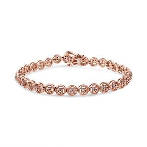 Haus of Brilliance Rose Gold over Silver Diamond Tennis Bracelet