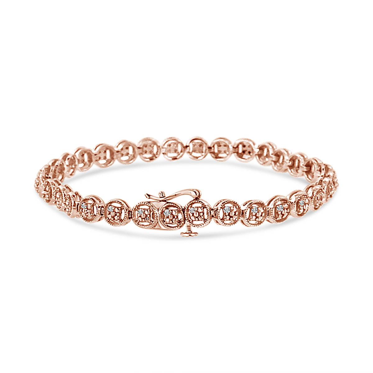 Haus Of Brilliance Rose Gold Over Silver Diamond Tennis Bracelet